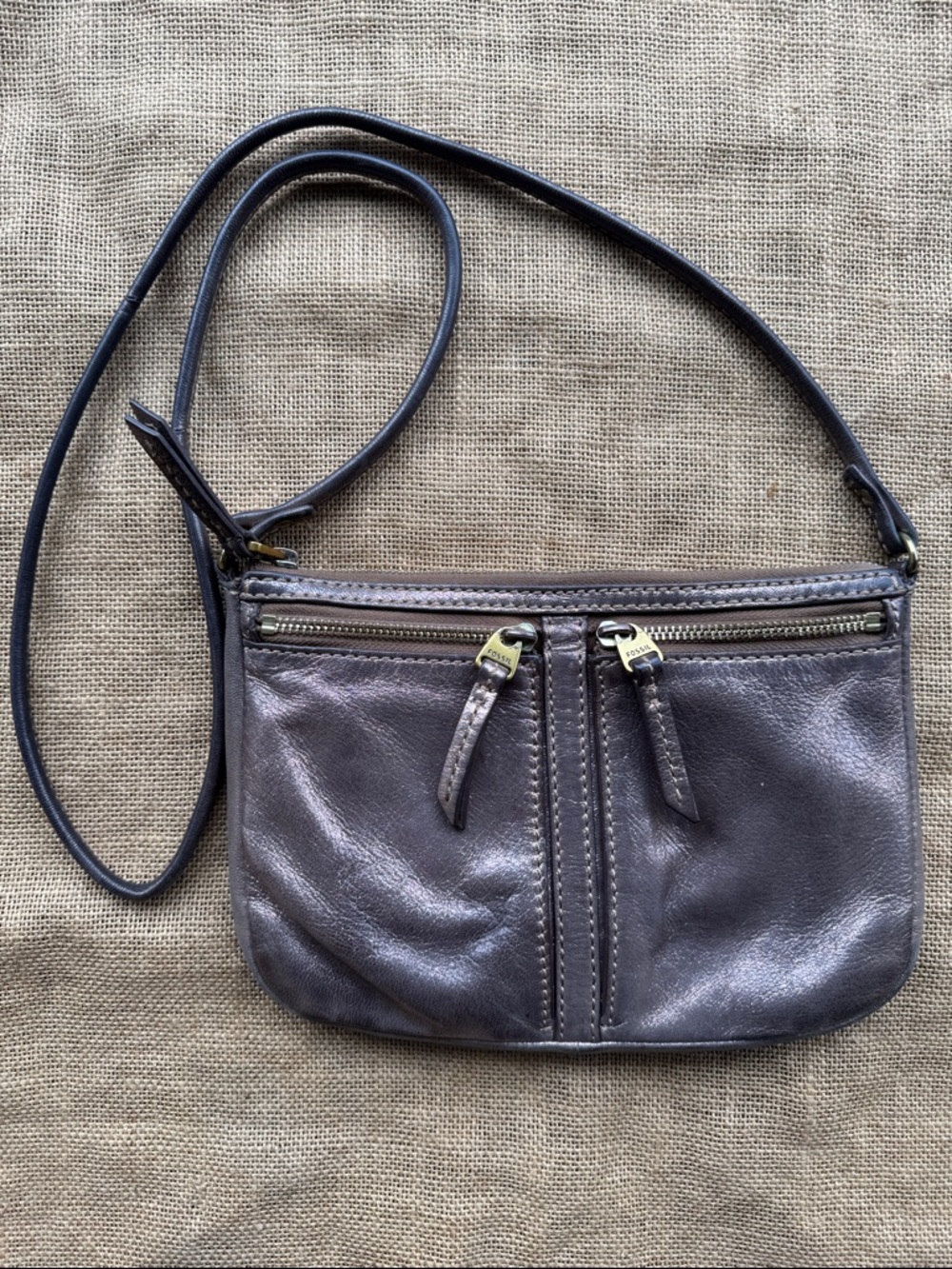 Fossil Metallic Crossbody Bag Long compact Rare